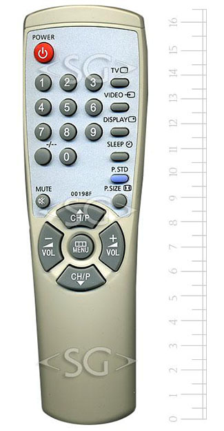 Пульт дистанционного управления для SAMSUNG 00198F белый (-104D,-104E,-104J,00198D,-198E)